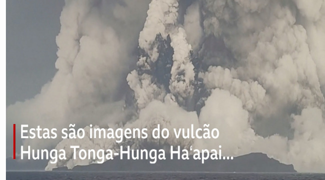 Erupção de vulcão em Tonga